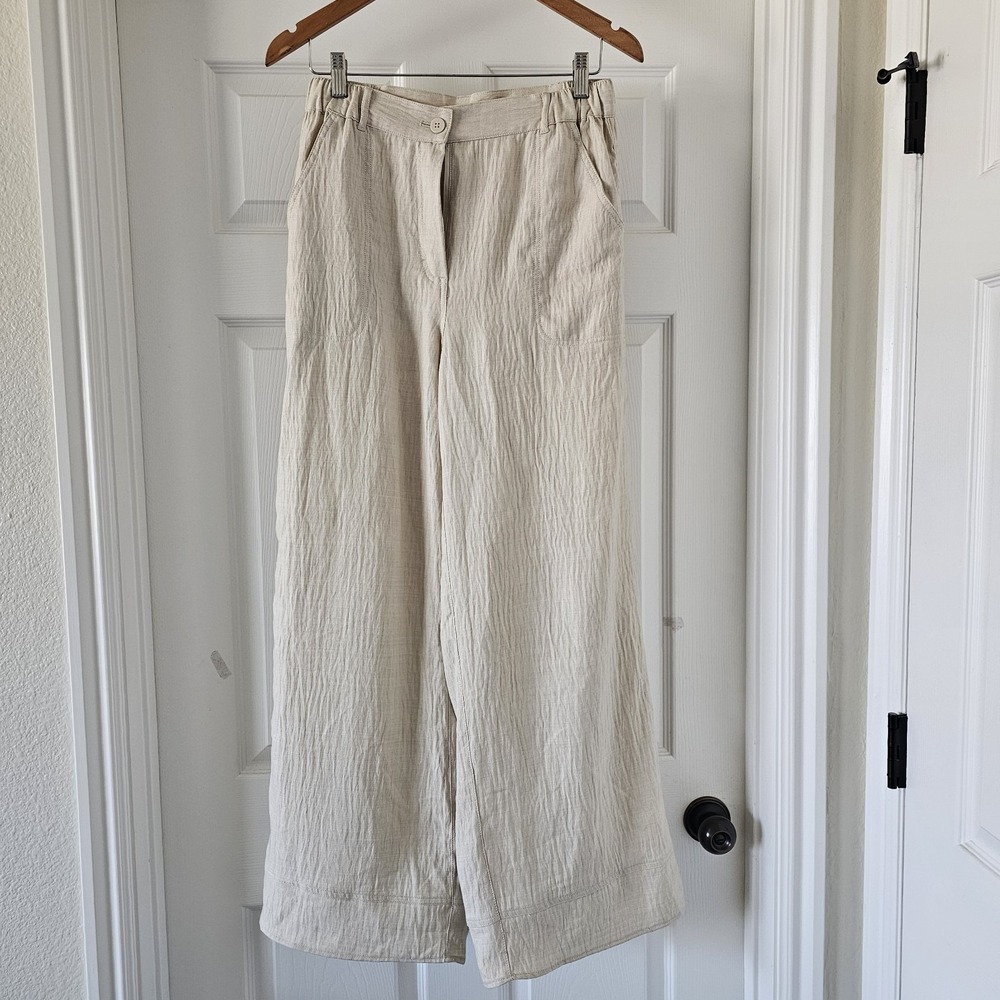 Max Studio London Khaki Dress Slacks Wide Leg Sz Sm #70